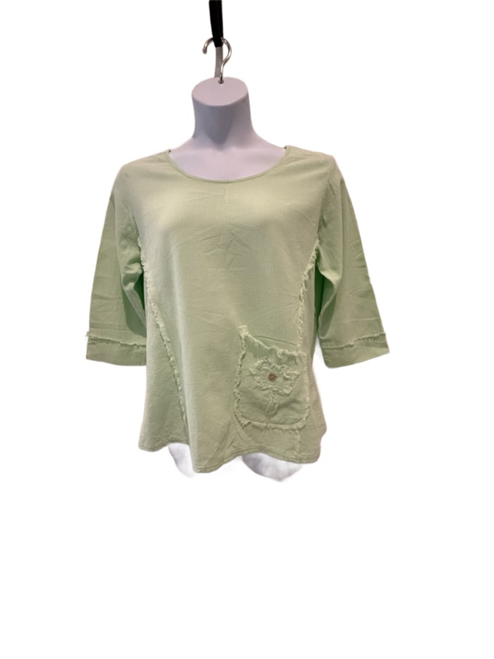 Palm Grove Linen Mint Green Women's Top size PL